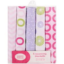 Luvable Friends 5 in 1 Receiving Blankets (color may vary)