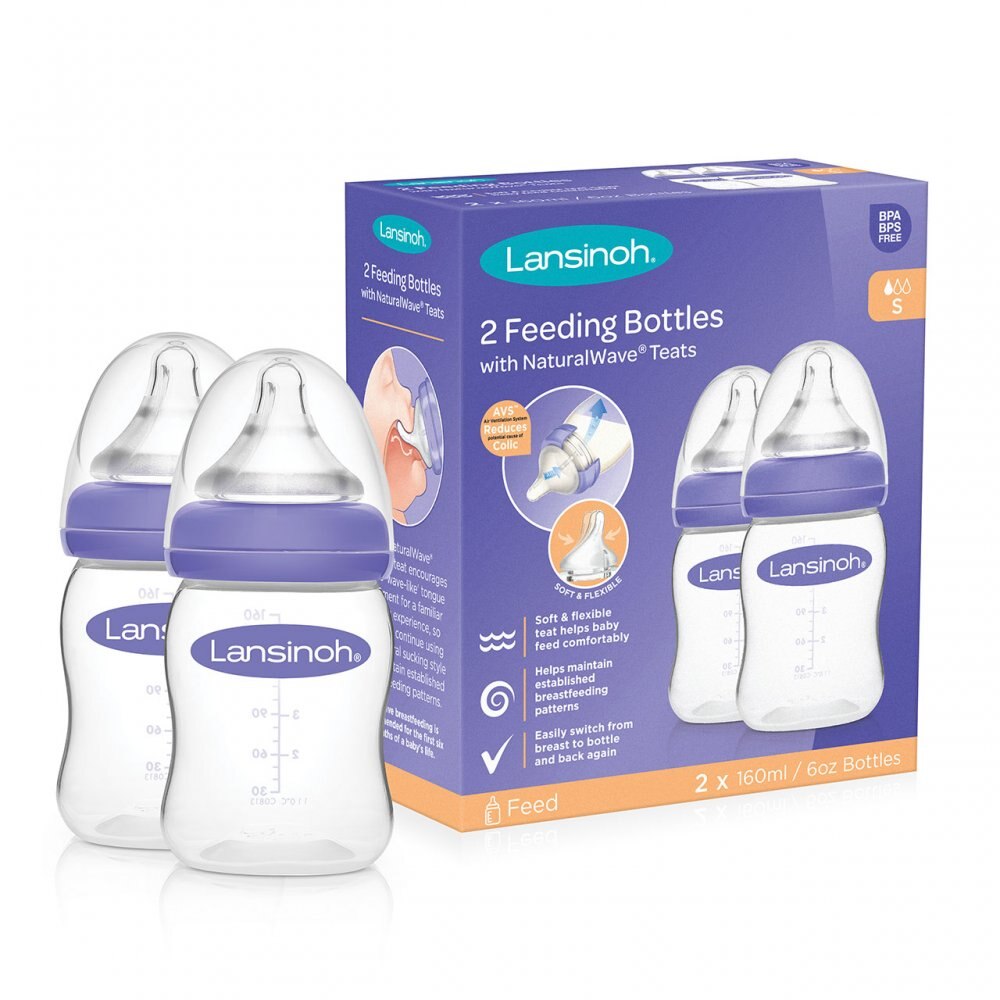 Lansinoh Breastfeeding Bottles for Babies, 5 Ounces, 3 count 