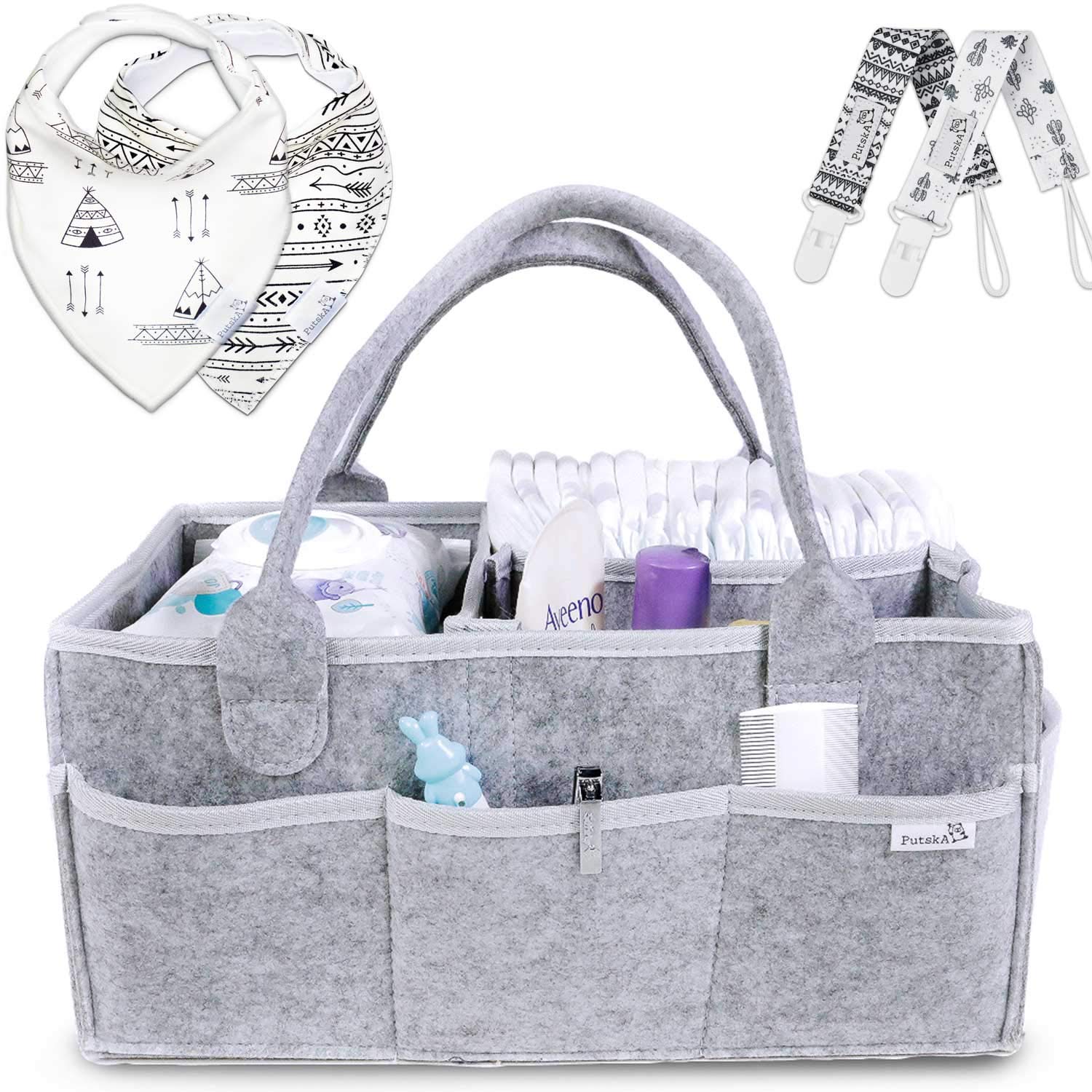 Baby Diaper Caddy Organizer - Gray – Lily Miles Store